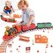 193Pcs Electric Train Set Steam Locomotive Passenger Coach Coal Car Battery Powered Christmas Train Set